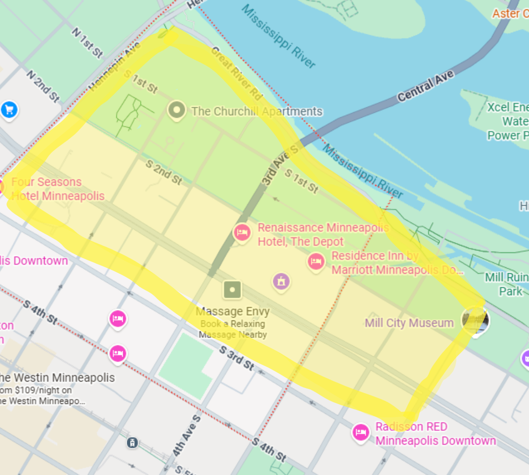Gateway and Mill District Service Area Map